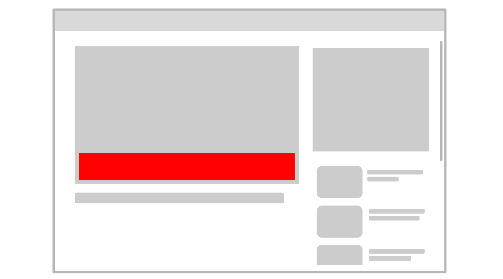 A YouTube video page shows the placement of an overlay ad at the bottom of the media player.